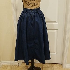 Flare denim skirt